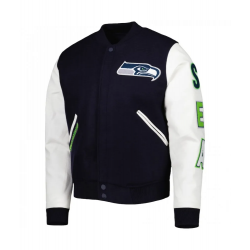 Mens Pro Standard College Navy/White Seattle Seahawks Logo Varsity