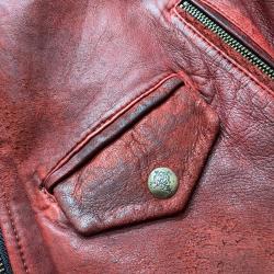14th Addiction x Le Grande Bleu Red Leather Rider Jacket 14th Addiction x Le Grande Bleu Red Leather Rider Jacket