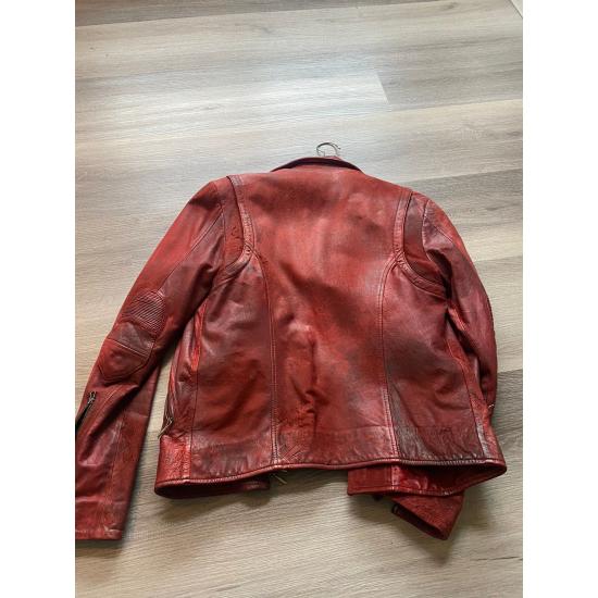 14th Addiction x Le Grande Bleu Red Leather Rider Jacket