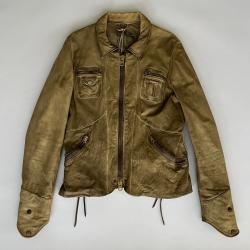 14th Addiction × Japanese Brand Beige Leather Lace Up Jacket  14th Addiction × Japanese Brand Beige Leather Lace Up Jacket