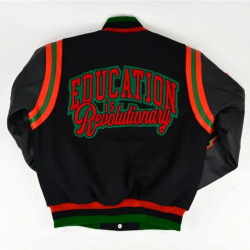 1619 Freedom School Motto 2.0 Varsity Jacket 1619 Freedom School Motto 2.0 Varsity Jacket
