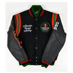 1619 Freedom School Motto 2.0 Varsity Jacket 1619 Freedom School Motto 2.0 Varsity Jacket