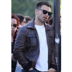 355 Sebastian Stan Brown Leather Jacket