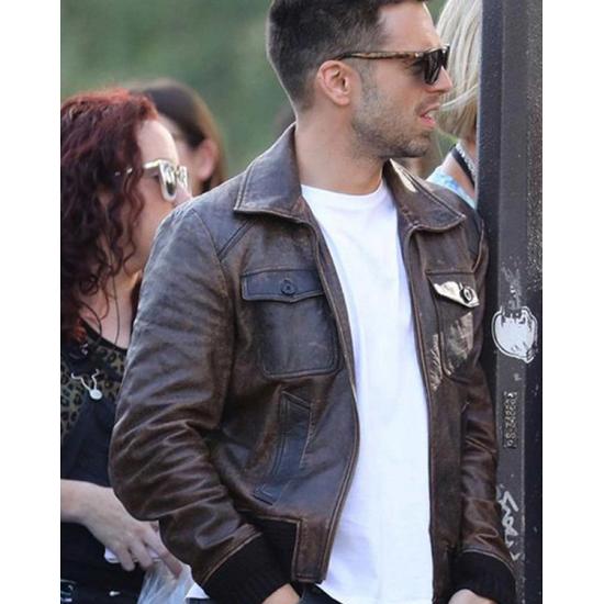 355 Sebastian Stan Brown Leather Jacket
