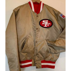 49ers Gold Bomber Satin Jacket 49ers Gold Bomber Satin Jacket