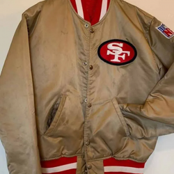 49ers Gold Bomber Satin Jacket 49ers Gold Bomber Satin Jacket