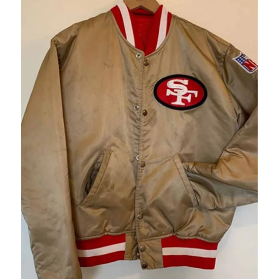 49ers Gold Bomber Satin Jacket