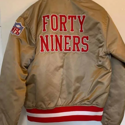 49ers Gold Bomber Satin Jacket 49ers Gold Bomber Satin Jacket
