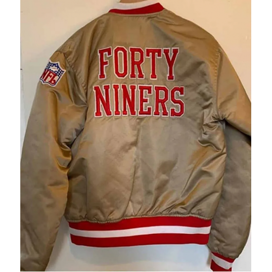 49ers Gold Bomber Satin Jacket