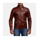 Abstract Brown Leather Jacket