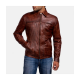 Abstract Brown Leather Jacket