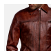 Abstract Brown Leather Jacket