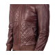 Abstract Maroon Leather Jacket
