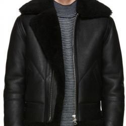 Acne Studios Men's Black Shearling Coat Acne Studios Men's Black Shearling Coat