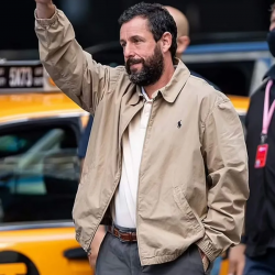 Adam Sandler Hustle Beige Cotton Jacket Adam Sandler Hustle Beige Cotton Jacket