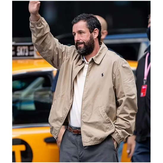 Adam Sandler Hustle Beige Cotton Jacket