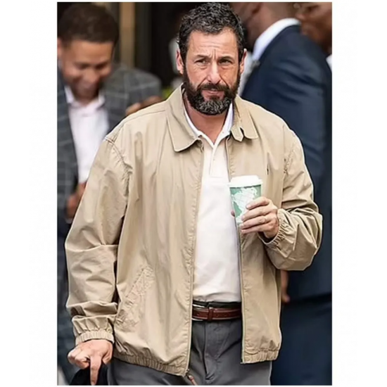 Adam Sandler Hustle Beige Cotton Jacket