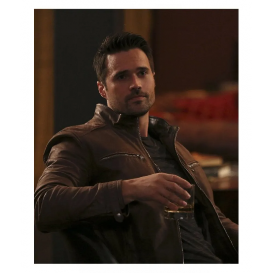 Agents of Shield Brett Dalton Brown Leather Jacket