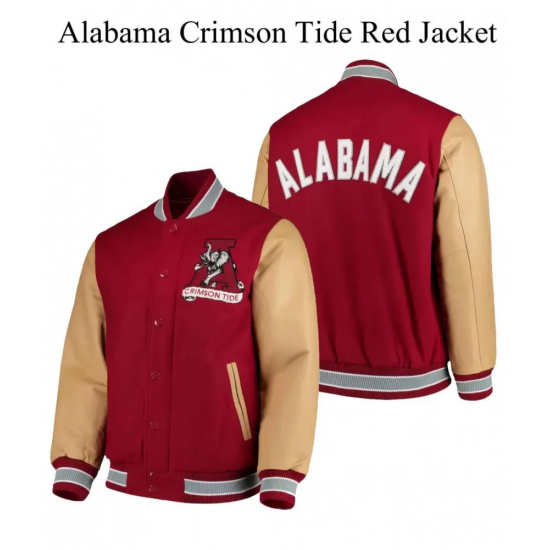 Alabama Crimson Tide Red Letterman Jacket