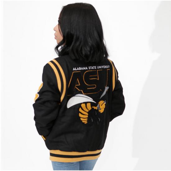 Alabama State University Unisex Black Varsity Jacket