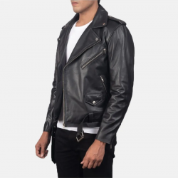 Allaric Alley Black Leather Biker Jacket Allaric Alley Black Leather Biker Jacket