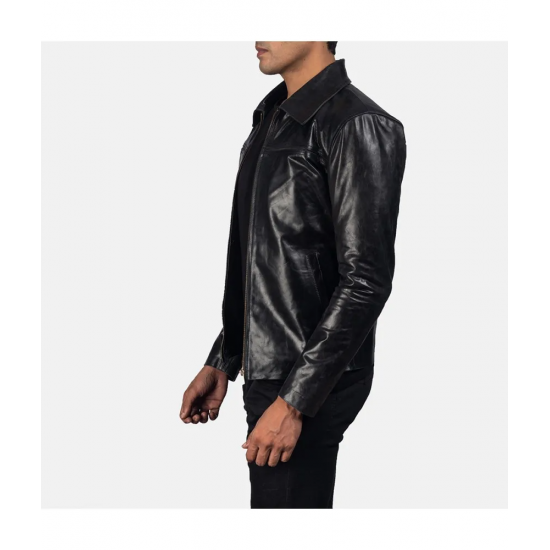 Allaric Alley Black Leather Biker Jacket