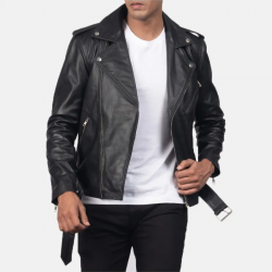 Allaric Alley Black Leather Biker Jacket Allaric Alley Black Leather Biker Jacket