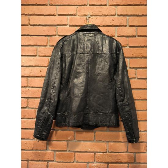 Allsaints × Vintage Men's Black Leather Jacket