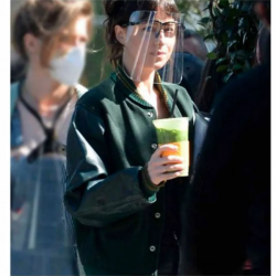 Am I Ok Lucy Green Varsity Bomber Jacket Am I Ok Lucy Green Varsity Bomber Jacket