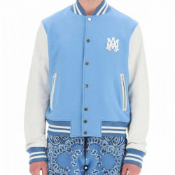 Amiri Blue and White Letterman Jacket Amiri Blue and White Letterman Jacket