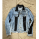 Amiri Leather Panel Denim Trucker Jacket