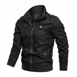 Andre Black Cotton Bomber Jacket for Mens Andre Black Cotton Bomber Jacket for Mens