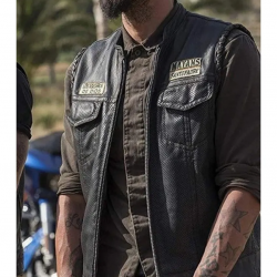 Angel Reyes Mayans MC Clayton Cardenas Leather Vest Angel Reyes Mayans MC Clayton Cardenas Leather Vest
