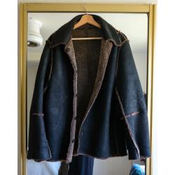 Ann Demeulemeester Navy Shearling Jacket 