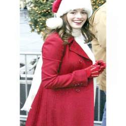 Anne Hathaway Red Christmas Coat Anne Hathaway Red Christmas Coat