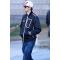 Ansel Elgort Baby Driver Black Bomber Letterman Jacket