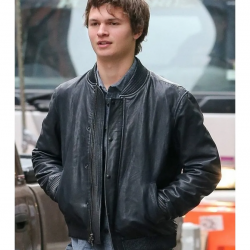 Ansel Elgort Black Bomber Jacket Ansel Elgort Black Bomber Jacket