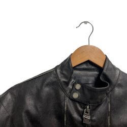 Armor Pleat Black Leather Jacket by Designer  Armor Pleat Black Leather Jacket by Designer