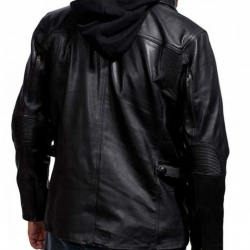 Arnold Terminator 5 Leather Jacket with Hood Arnold Terminator 5 Leather Jacket with Hood