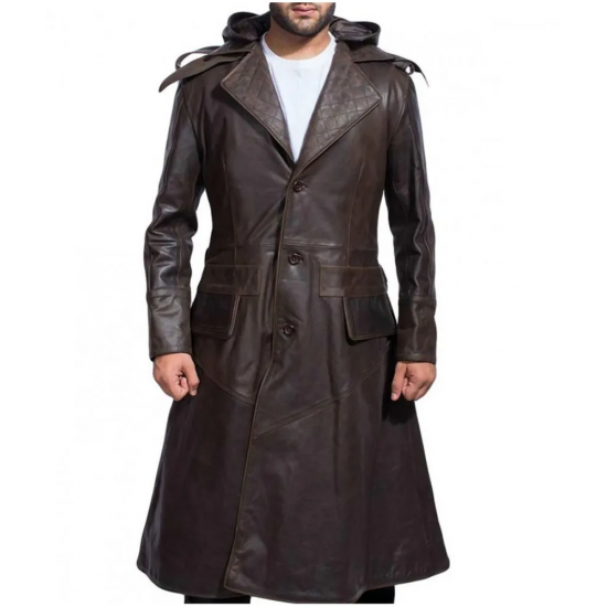 Assassins Creed Syndicate Jacob Leather Trench Coat Costume