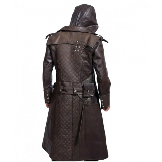 Assassins Creed Syndicate Jacob Leather Trench Coat Costume