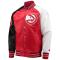 Atlanta Hawks Reliever Red/Black Satin Raglan Full Snap Jacket