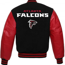 Atlanta Falcons Red and Black Varsity Jacket Atlanta Falcons Red and Black Varsity Jacket