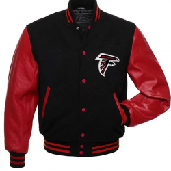 Atlanta Falcons Red and Black Varsity Jacket Atlanta Falcons Red and Black Varsity Jacket