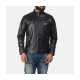 Austere Black Leather Biker Jacket