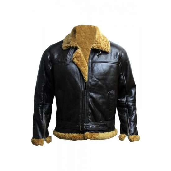 Aviator B3 Ginger Shearling Fly Sheep Bomber Leather Jacket