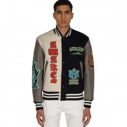 Awake Ny Chenille Patches Varsity Jacket Navy Combo Awake Ny Chenille Patches Varsity Jacket Navy Combo