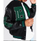 B Patch Varsity Bomber with Leather Look Sleeves