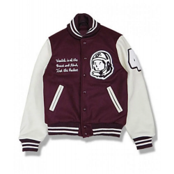 BBC Maroon and White Letterman Jacket