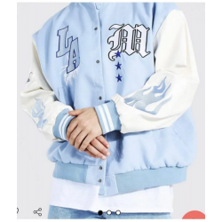 Baby Blue LA Letterman M Jacket